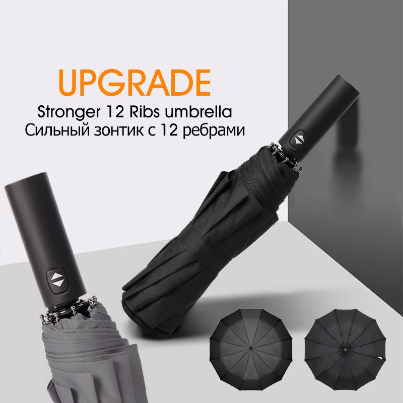 12K Strong Wind Resistant Folding Automatic Umbrella Men Rain Women Parasol Big Umbrellas Business Portable Long Handle Paraguas