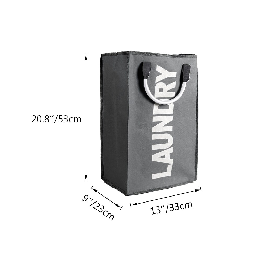Waterproof Collapsible Laundry Basket Dirty Clothes Hamper Printed Foldable Storage Bin Sundries Sorter Basket with Handles 1pc: Light gray60x32x49cm