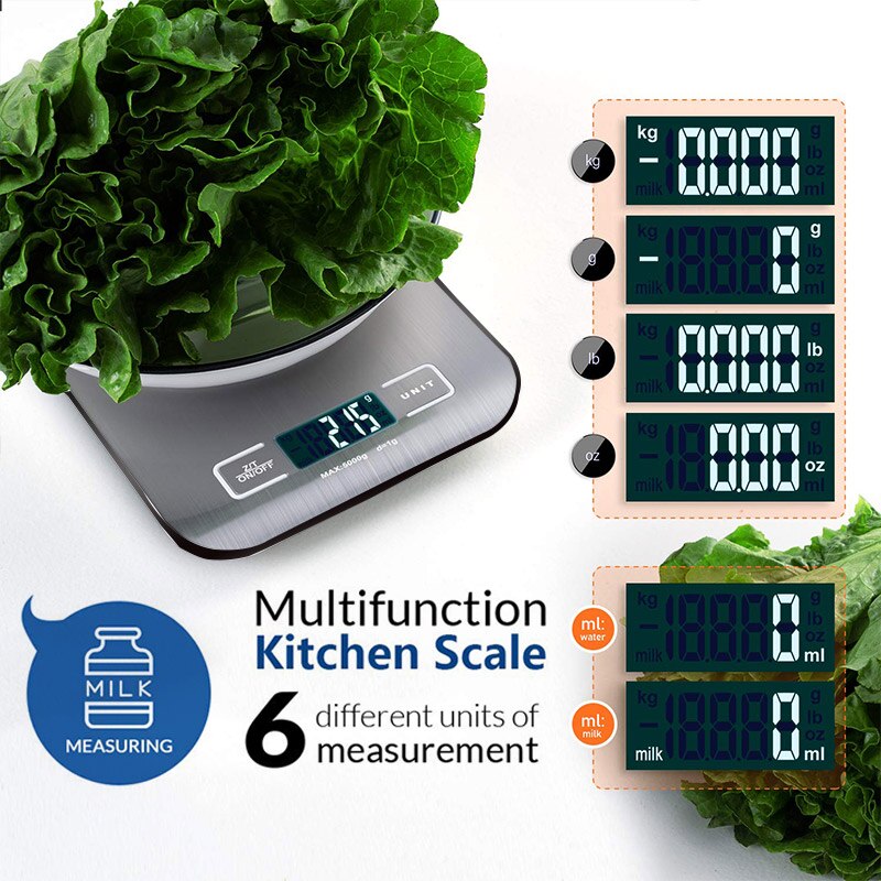 for Xiaomi Kitchen Scale Stainless Steel Weighing Scale For Food Diet Postal Balance Measuring LCD Precision Electronic Scales