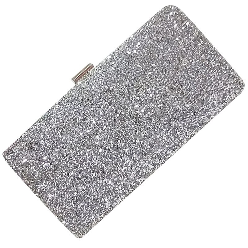 Dames avondtas dames diamanten strass clutch kristal dag clutch portemonnee bruiloft portemonnee feest banket, zilver