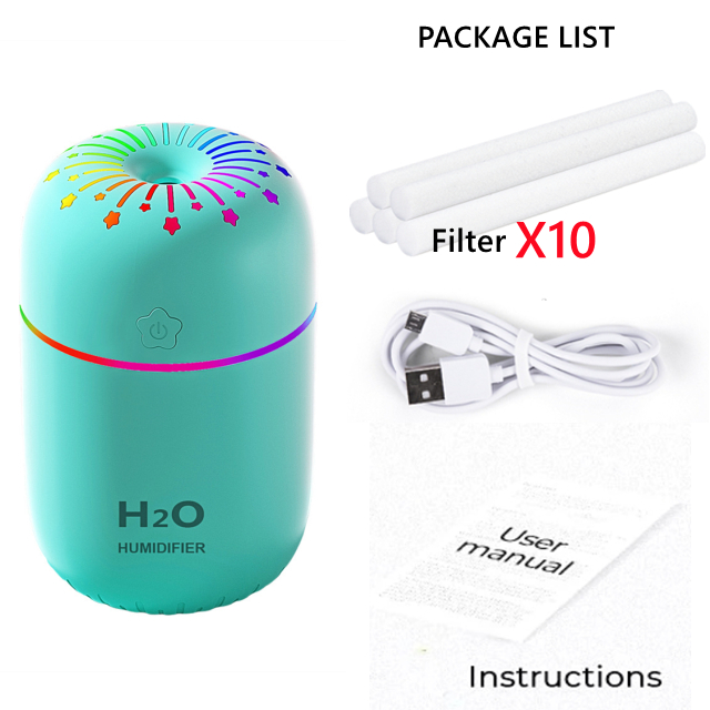Humidifier Ultrasonic Aroma Diffuser Essential Oil Electric Air Purifier Difusor Grain Lamp Aromatherapy For Office Or Home car: 020G filter 10
