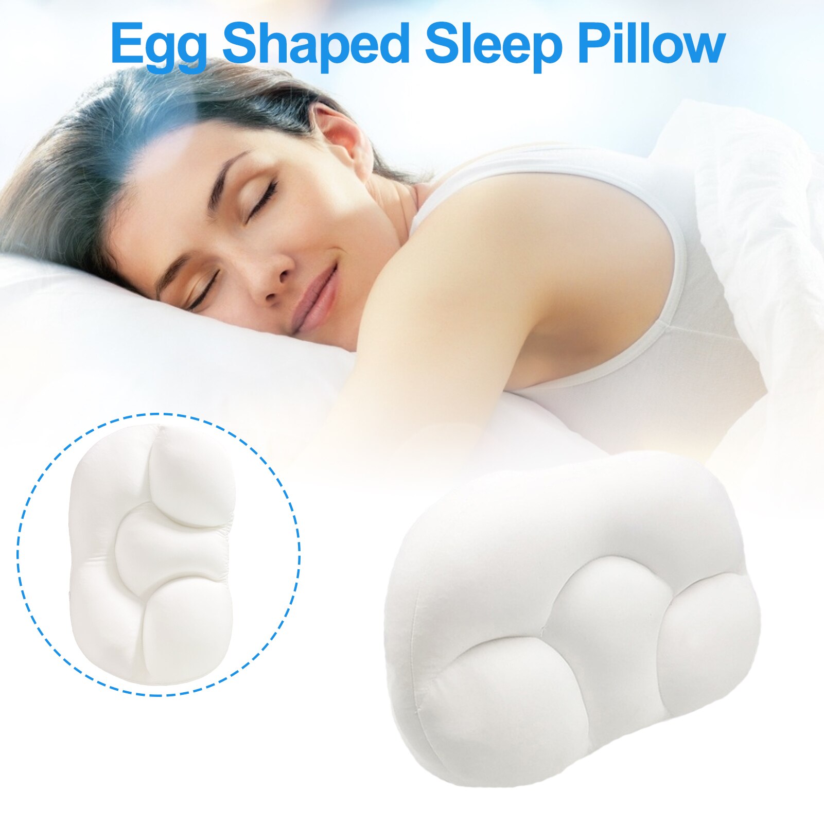Cervicale Kussen Ei Memory Foam Vormige Polyester Bescherming Hals Ontspanning Zachte Ademend Gezondheid Voor Diep Slapen Beddengoed