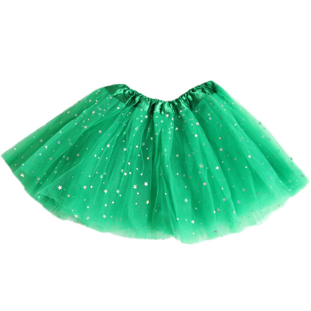 Toddler Baby Girls Tutu Party Dance Ballet Costume Dot Print Sequins Skirts: Green