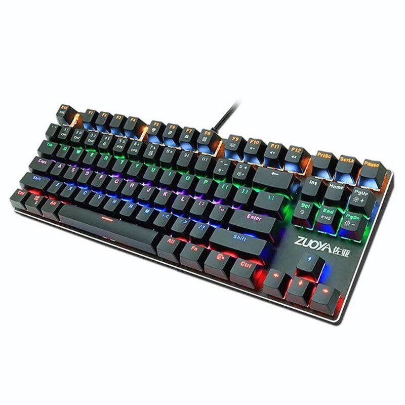 Zuoya X51 automat do gier klawiatura 87 klawiatura mechaniczna klawiatura zielona oś czerwona oś klawiatura do gier kabel RGB klawiatura podświetlana rosja