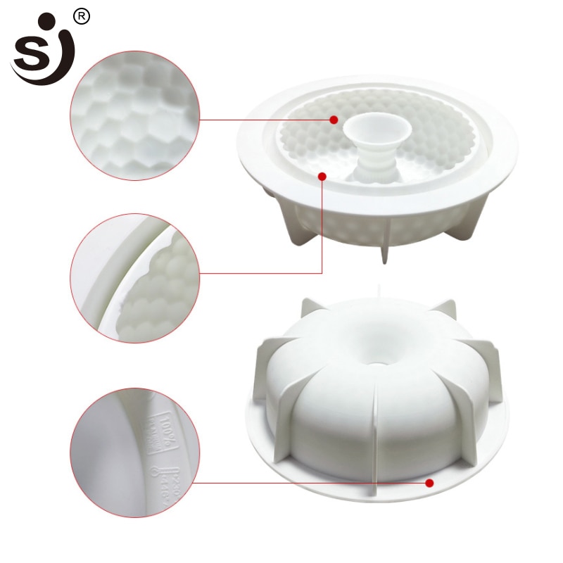 SJ 3D Siliconen Vormen Cakevorm DIY Mesh Rooster Mousse Cake Deocrations Gereedschappen Siliconen Mallen Voor Taarten Bakken