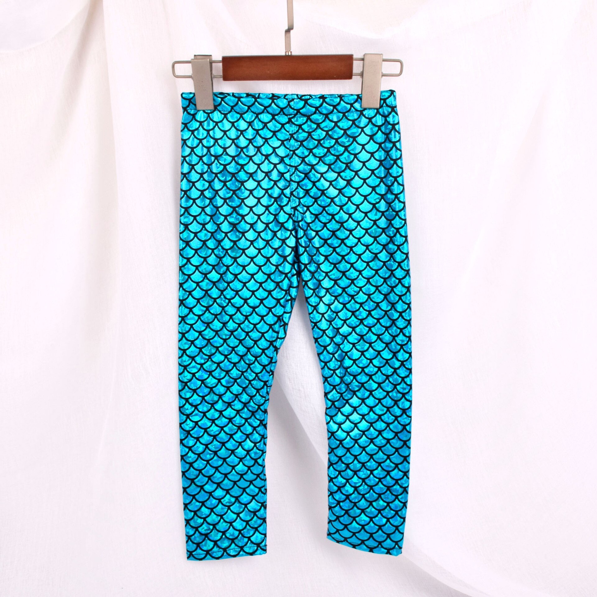 Mallas elásticas suaves para niña, pantalones ajustados de sirena, ropa de verano