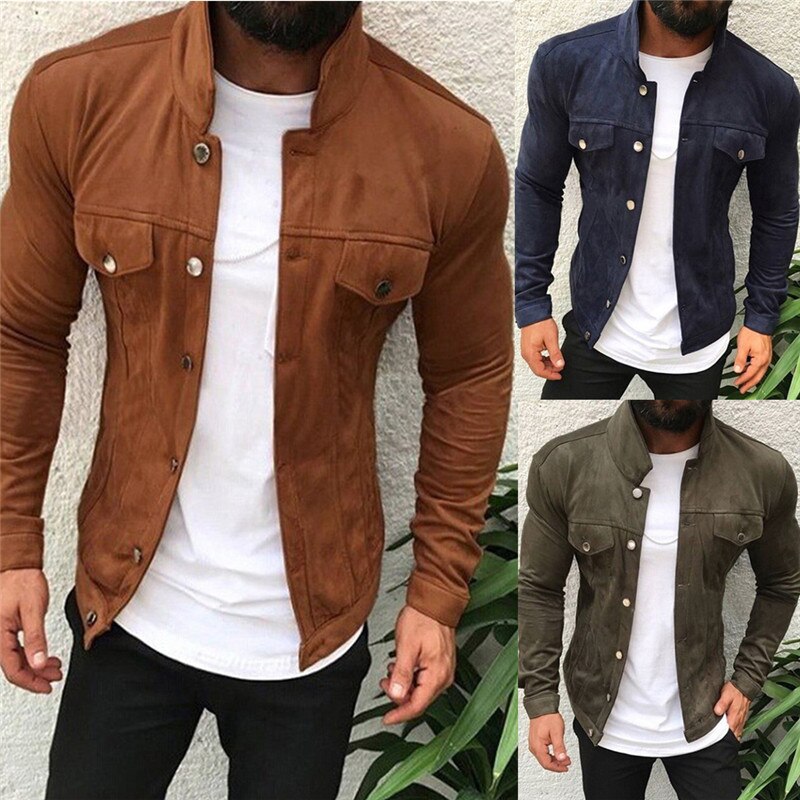 Heren denim jeans jassen klassieke western stijl trucker effen jas jas bovenkleding herfst lange mouw casual knopen jas jassen