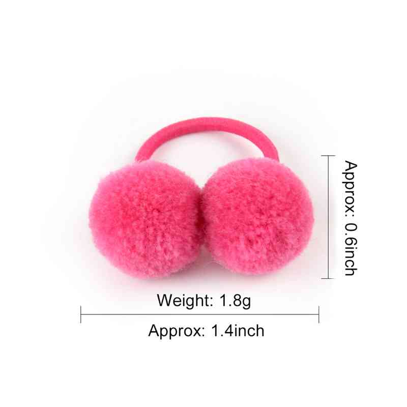 2 Teile/satz Nette Pompom Baby Haarband Pelz Ball Elastische freundlicher Gummibänder Einfarbig freundlicher Haar Bindet Seil Mädchen Haar zubehör