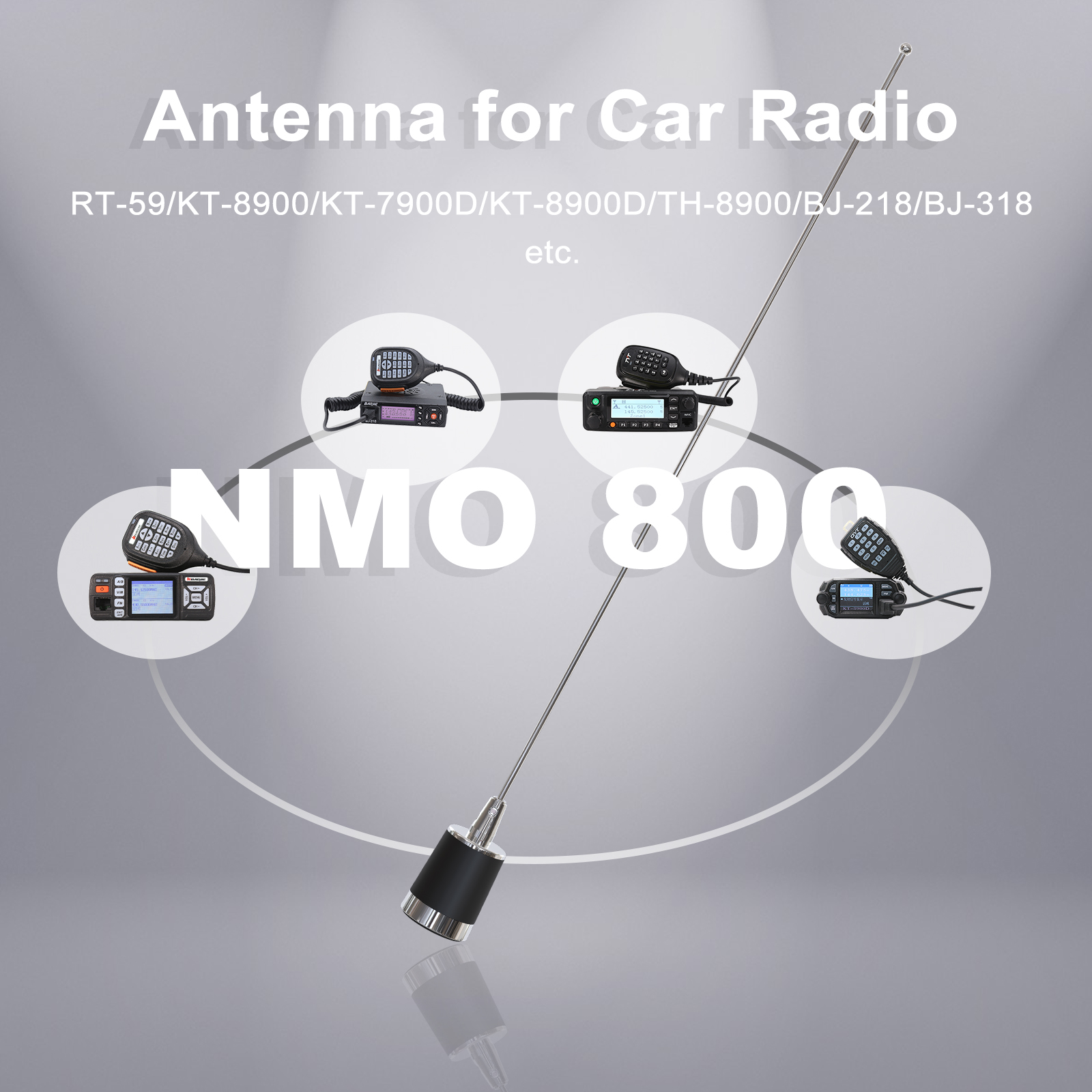 Mobile Radio Antenna NMO800 Dual-Band NMO Connector for TYT TH-9800 Baojie D300 Car radios 20.1inch High Gain Long Range Antenna