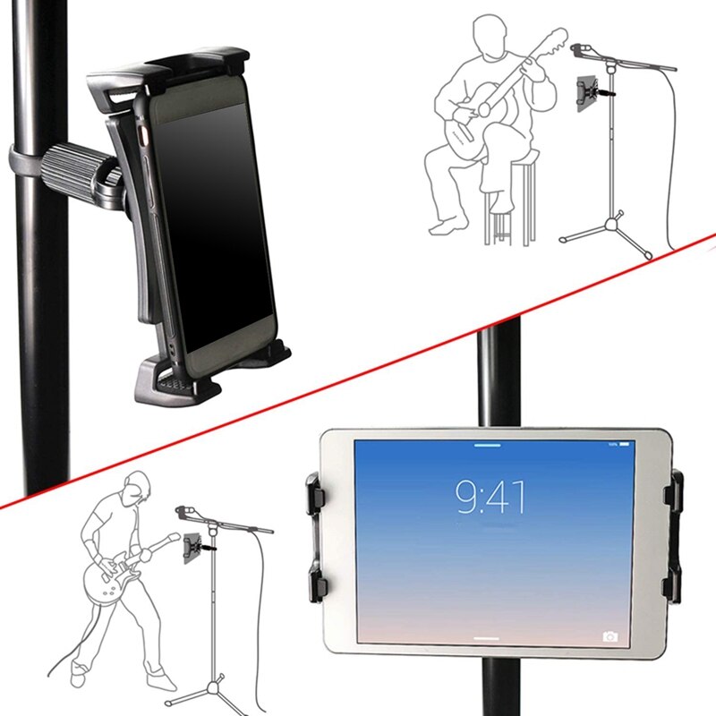 Tragbarer tablet- und handyhalter mit ,360 ° verstellbarem ständer, vielseitig einsetzbar im fitnessstudio, auto oder für ipad pro, ipad mini und ipad air (4.7-12.9 zoll).