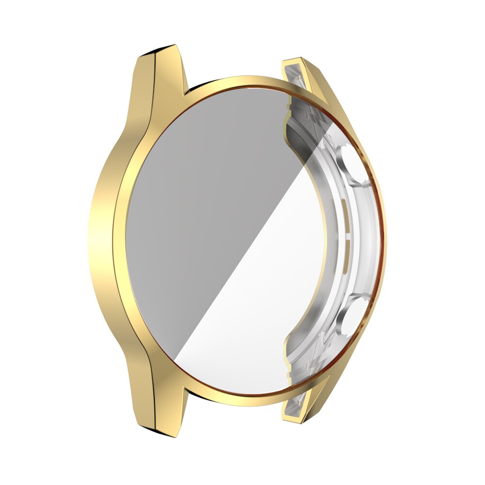 Funda galvanizada de TPU para reloj Huawei Watch GT 2 de 46mm y 42mm, repuesto de funda protectora de pantalla completa, accesorios para reloj inteligente: gold / 42mm