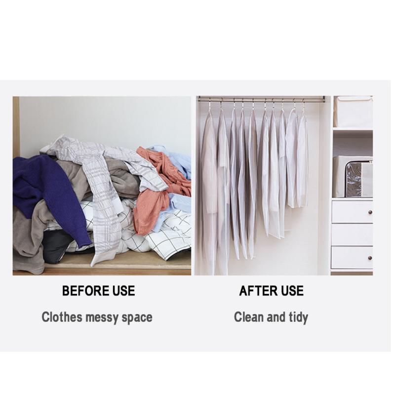 5pcs Plastic Clear Dust-proof Cloth Cover Suit Dress Garment Bag Storage Protector Travel Bag Clothing Covers