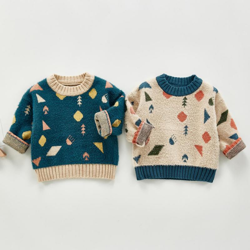 Baby Meisjes Jongens Trui Herfst Kinderen Truien Jongens Trui Leuke Print Meisjes Gebreide Trui Kinderkleding
