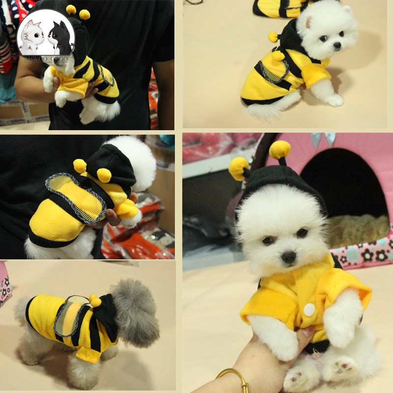 Vêtements pour animaux de compagnie chien abeille | Costume à capuche pour chien mignon et amusant, Chihuahua Yorkshire, Costume de veste pour animaux de compagnie