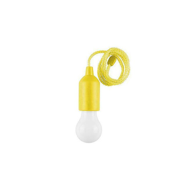 Batteridrevet ledet Hengelampe med Snortrekk - Bærbar ledet Lampe til camping, Hjem, Garasje, Telt: Gul