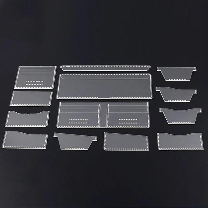 13PCS/Set Wallet Pattern Stencil Template Set Universal Short Clip Template Pattern Sewing Stencils DIY Set: Default Title
