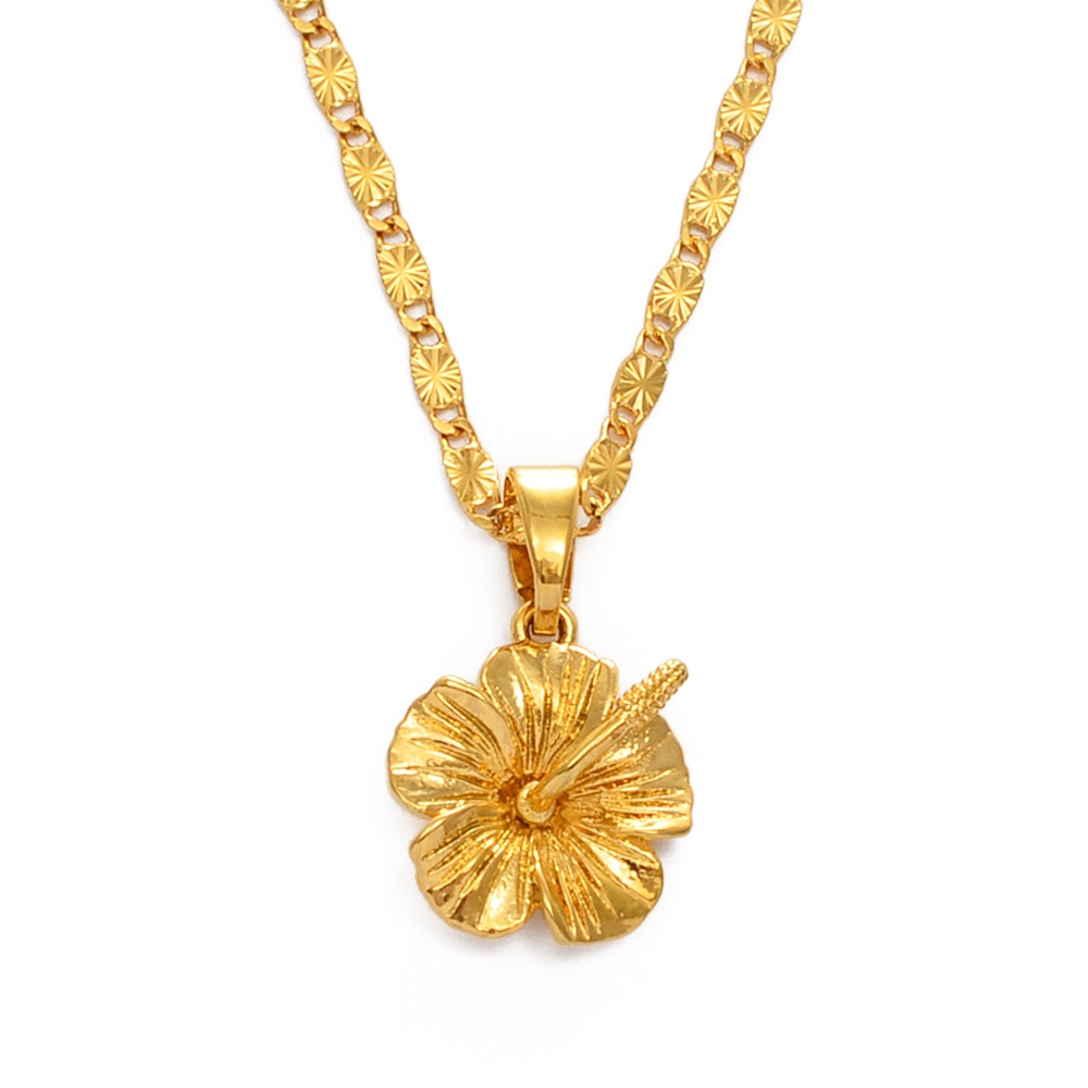 Anniyo-collar con colgante de flor de hibisco hawaiano, joyería Marshallese, Puerto Rico, Guam, Micronesia, Pohnpei, de deshierbe # 239606
