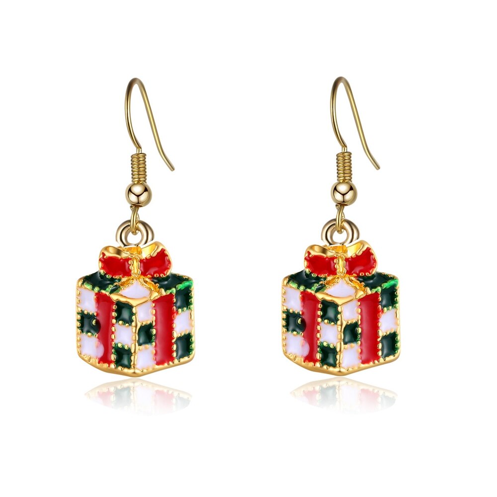 Julörhängen hänge kvinnor charm långa örhängen tjejer xmas inredning kvinnliga smycken tillbehör krok parat julfest: H