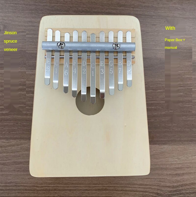 The 10/17-Key Kalimba Thumb Piano Is Made Of Single-Board High Wooden Mahogany Human Musical Instrument.: 10 tone L