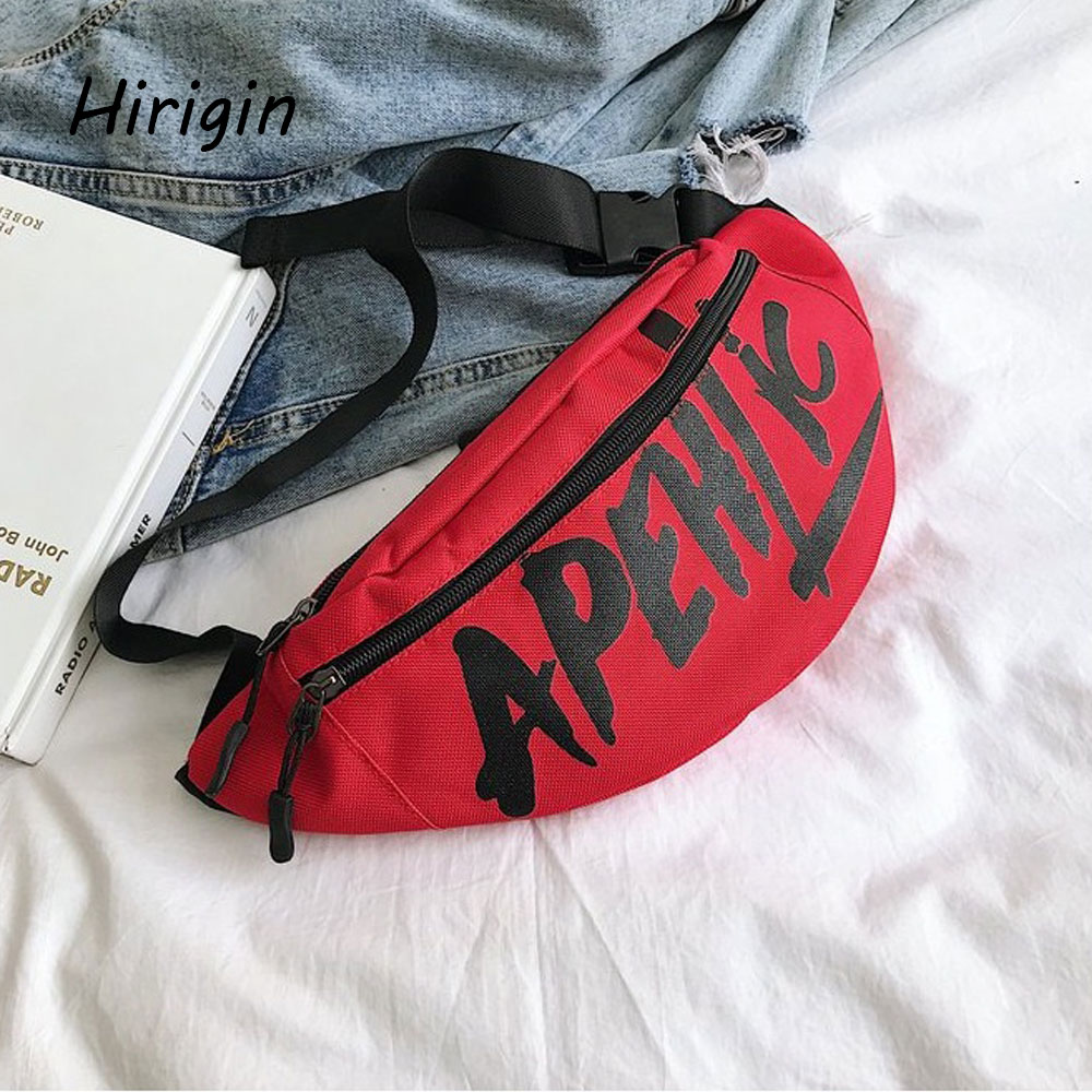 Nyeste unisex midje fanny packs belte reiseveske veske brystlomme bullet pack street style brevtrykte vesker