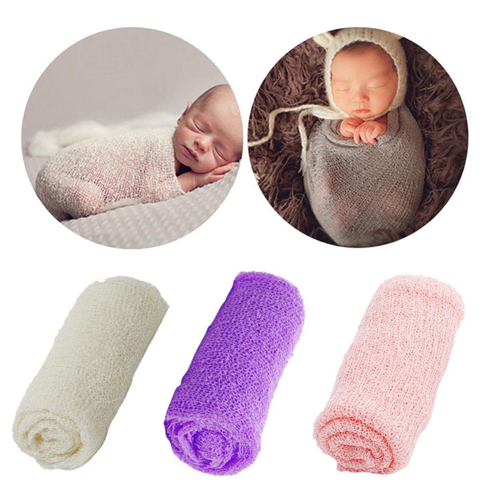 60% 2 Stuks Mooie Elastische Baby Lace Deken Wrap Bloem Hoofdband Pasgeboren Fotografie Prop Kinderen Twee-stuk Fotografie