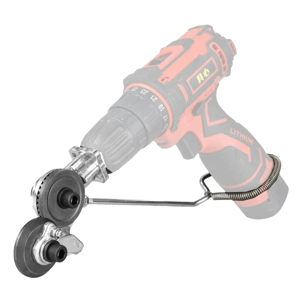 Electric Drill Shears Plate Cutter Metal Nibbler Drill Attachment Double Headed Sheet Cutter Punch Free Cutting Tool