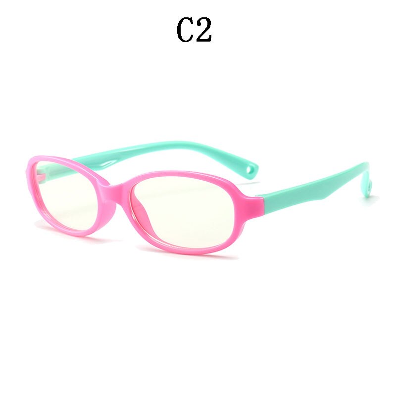 Boyseen dreng og pige anti-blå børne optiske briller silikone børn flad spejl briller stel briller 005: C2