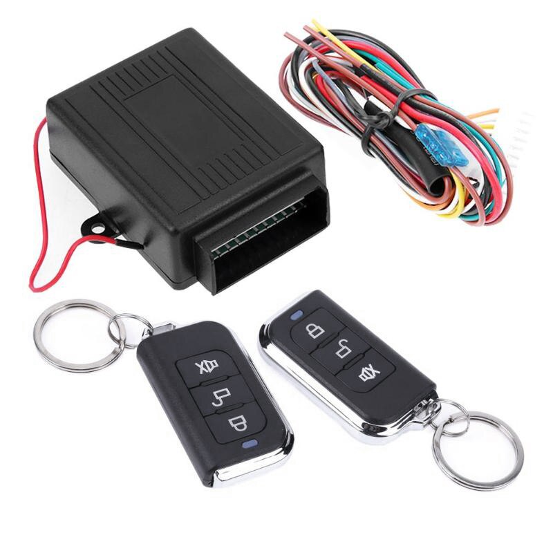 Universal 12V sistemas de alarma de coche Kit Central de Control remoto cerradura de la puerta del vehículo sistema de entrada sin llave de bloqueo Central con Control remoto: Default Title