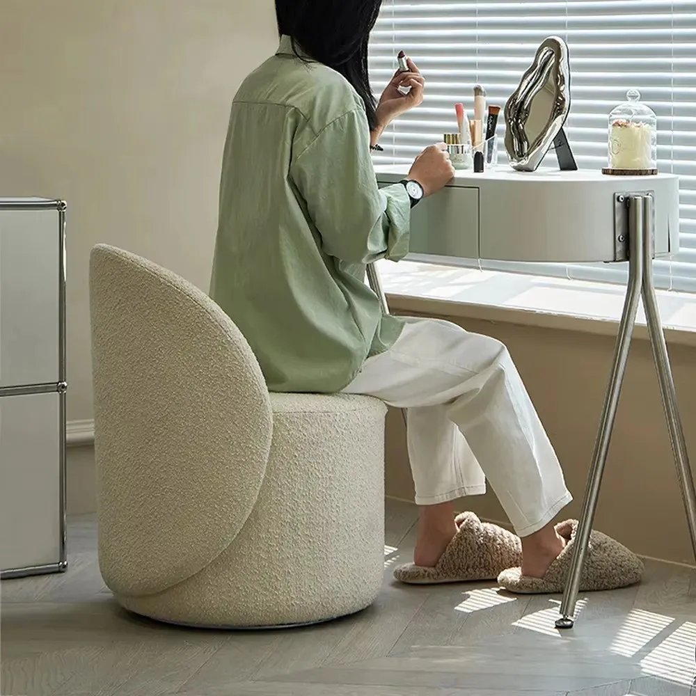 Soveværelse makeup stole taburetter lys luksus cashmere lammestol forfængelighed enkel kommode skammel møbler
