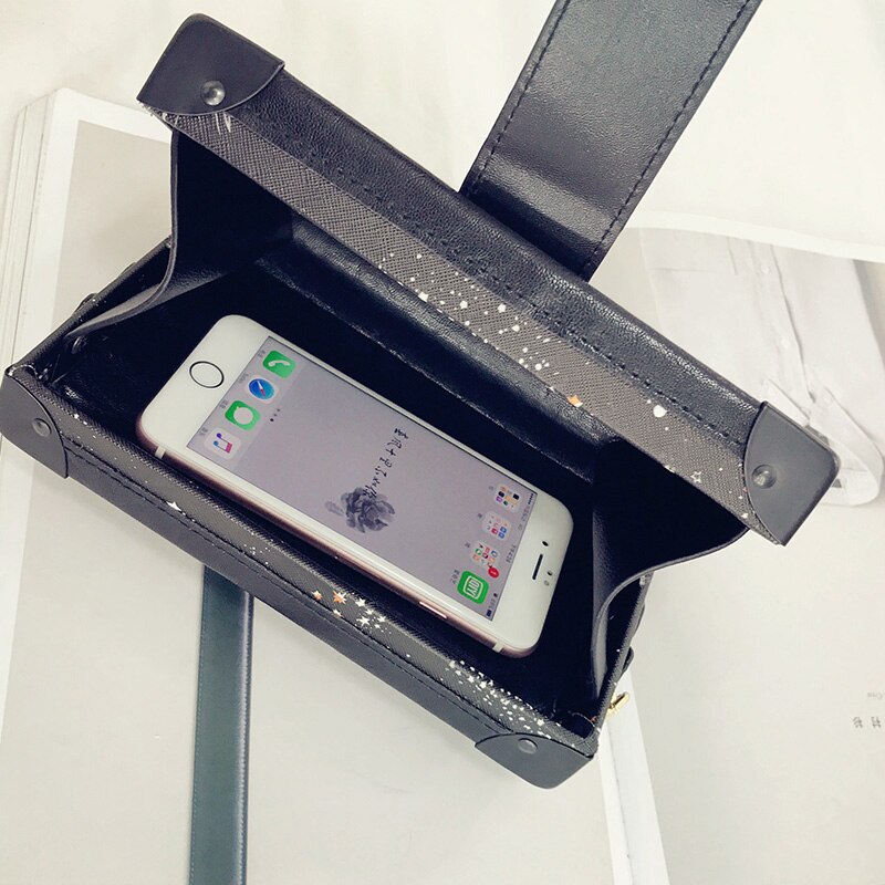 frauen Mini platz tasche kontrast farbe schulter tasche sperren schnalle Bote Tasche bankett tasche