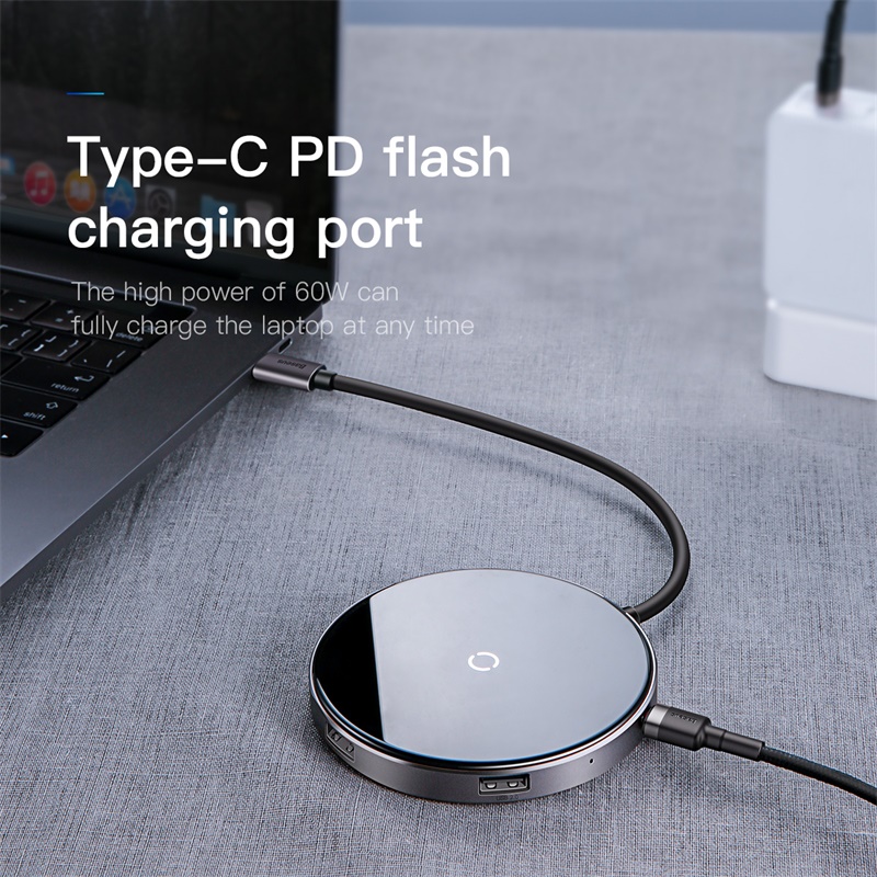 Baseus USB Typ C Hub zu HDMI 4k USB 3.0 Hub Typ-c PD Energie Adapter Für MackBook Profi Luft Qi Drahtlose Ladegerät USB-C Splitter HAB