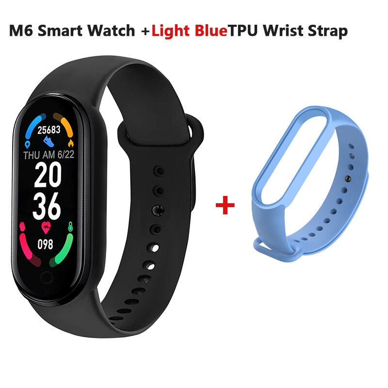 M6 Smart Horloge Armband Mannen Vrouwen Waterdichte Sport Smartwatch Fitness Tracker Hartslagmeter Voor Xiaomi Apple Android: H