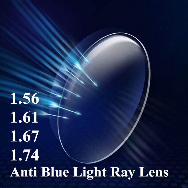 Gafas asféricas de resina con bloqueo de luz azul, lentes para miopía, hipermetropía, presbicia, CR-39 prescripción, 1,56, 1,61, 1,67, 1,74