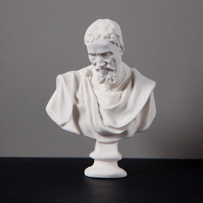 World Famous Statue Retro Art Resin Head Skull Sculpture Sketch Model David Moliere Home Decoration Accessories