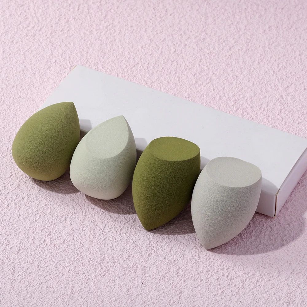 4-delige Beauty Egg Make-up Spons Blenders Beauty Sponzen Foundation Applicator: green