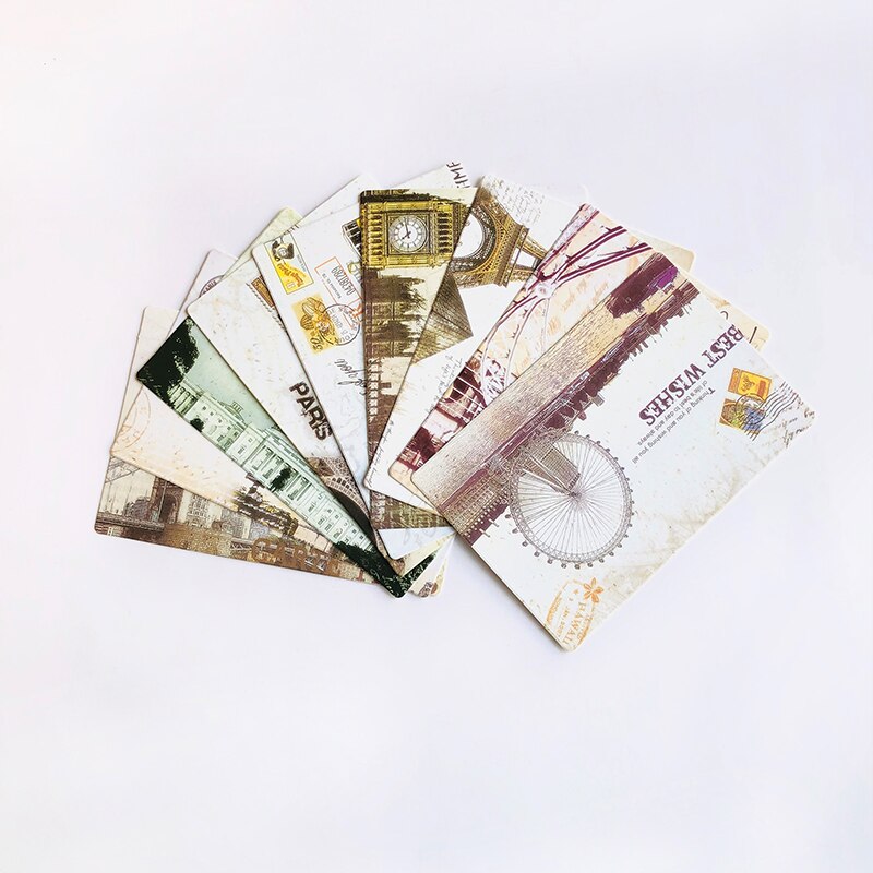 9 pcs /Set Vintage DIY Postcard Greeting Card Envelope Style Post Card