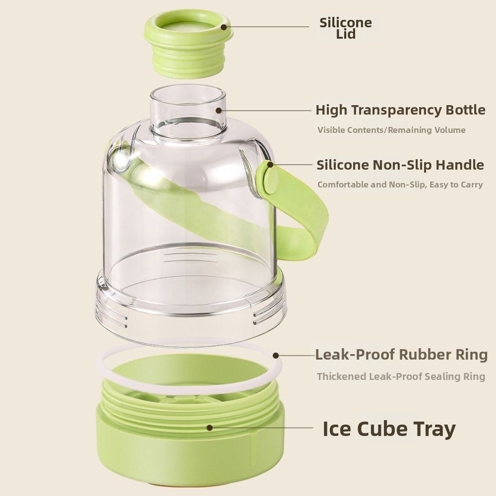 Reusable 2 in 1 Ice Cube Water Bottle 7 Grids Reusable Ice Cube Kettle with Handle Portable Ice Maker Kitchen Tools