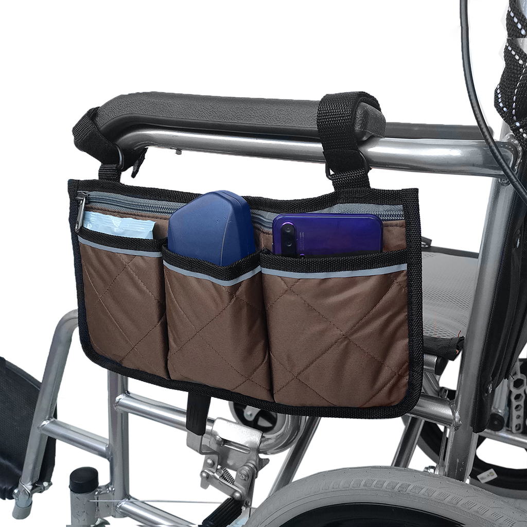 Pochette universelle d'organisateur de rolateur de sac de marcheur, sac latéral de Scooter de fauteuil roulant pour le stockage de casse-croûte de portefeuille de articles divers