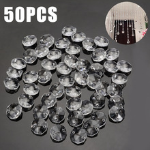 50 Stuks 14Mm Crystal Glas Prisma Achthoekige Kralen Hanger Opknoping Prisma Voor Doe Licht Lamp Deel Decoratie