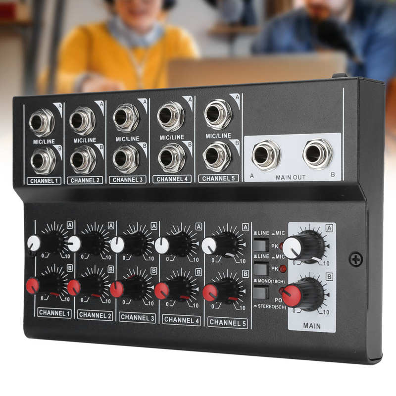 Draagbare 10-Kanaals Stereo Audio Sound Mixer Karaoke Microfoon Versterker Console 100-240V