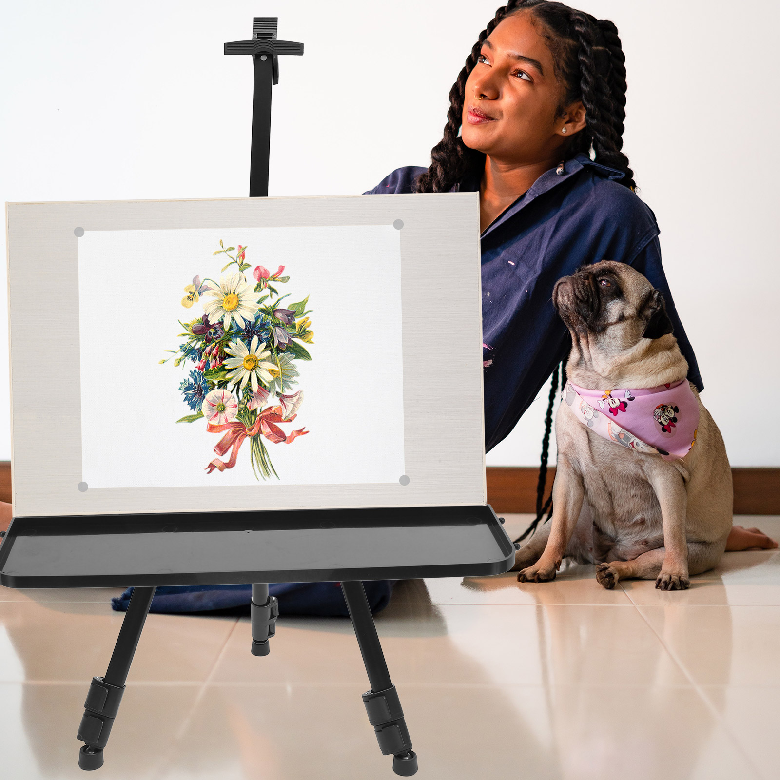 1Pcs Tripod Trays For Easel Easel Tray Plastic Paints Tray Easel Attachment Tray Sketch Rack Storage Easy Small Easel Accessory: Default Title