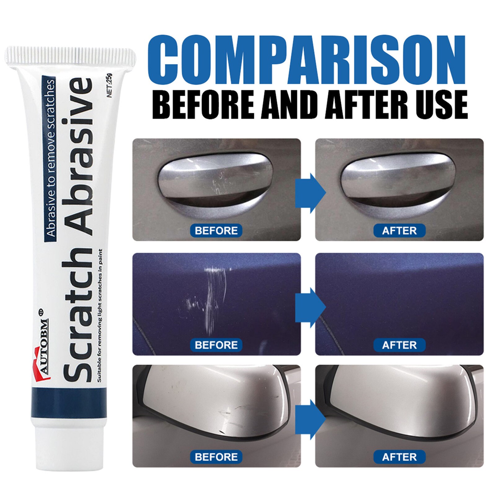 25Ml Auto Kras Reparatie Kit Universele Auto Krassen Reparatie Polijsten Wax Spons Set Auto Polijsten Slijpen Care Set