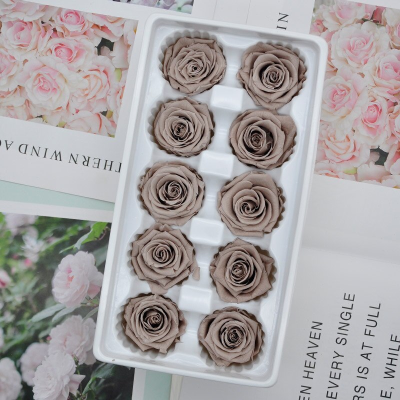 10 st/kartong 4cm konserverade blommor ros blomma odödlig ros alla hjärtans dag evigt liv blomma nivå b: 12