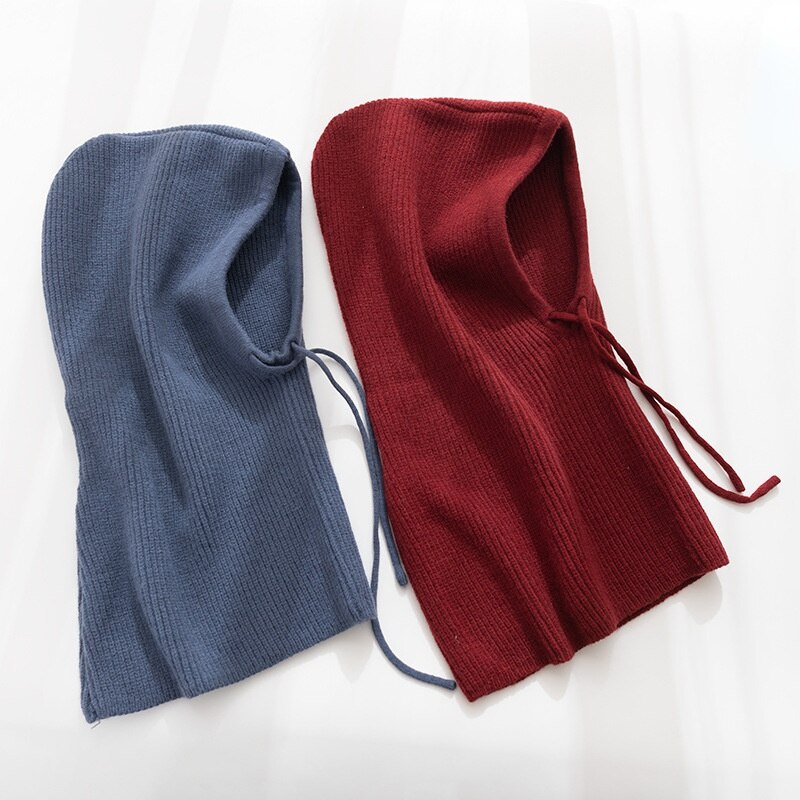 Gorro con capucha para mujer y niña, bufanda de doble uso, de punto grueso y cálido, novedad, Invierno