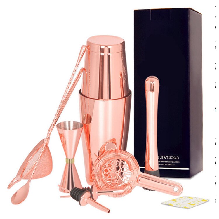Sept pièces barre barman ensemble d'outils 304 acier inoxydable Boston barman barre Shaker ensemble kit barre outil