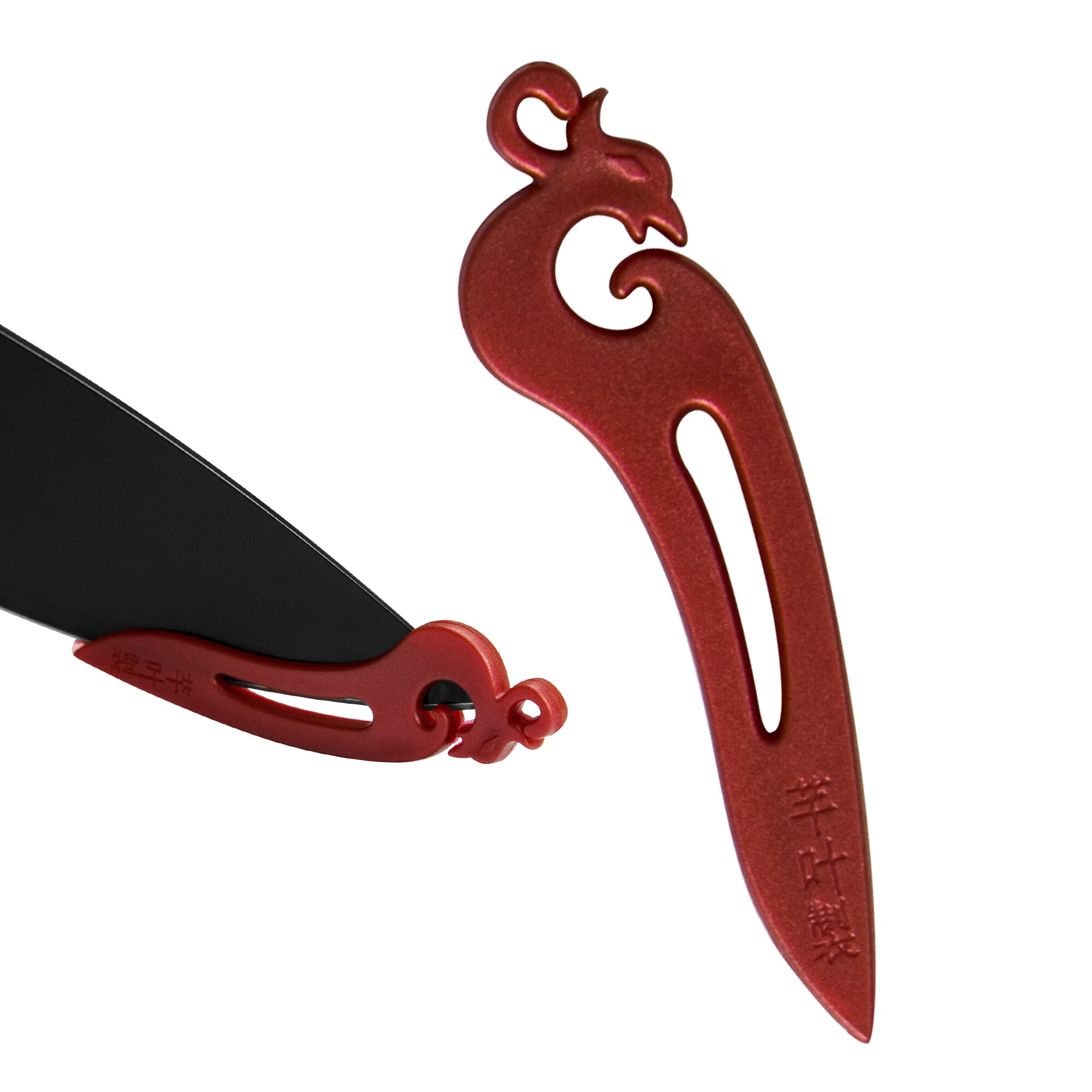 Couvercle de pointe de couteau de cuisine, 50 pièces/lot, blagues pratiques, couvercle de protection, couteau élargi, pointes de couteau en plastique, étui transparent: Red