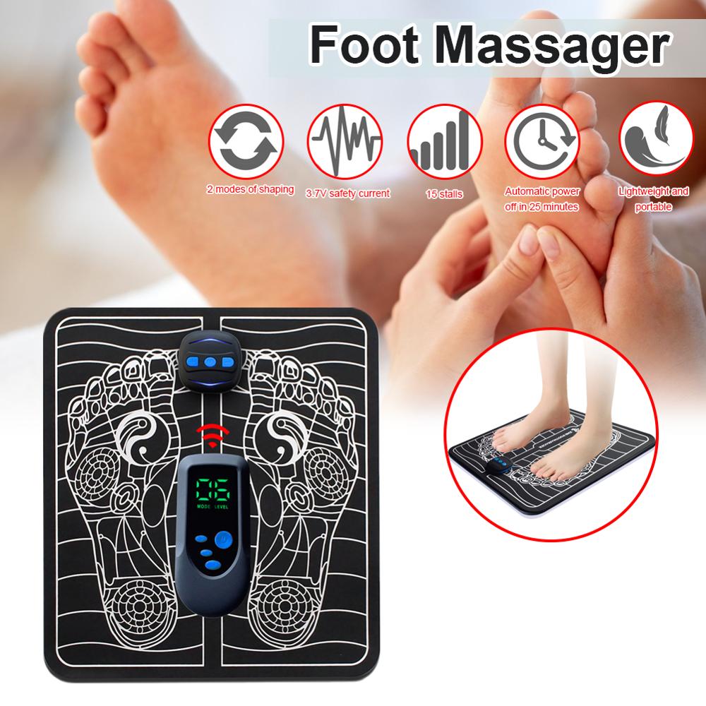 Voet Massage Afstandsbediening Smart Ems Zool Voet Massager Pulse Acupunctuur Massage Pad Stickers Usb Oplaadbare Voet Massage