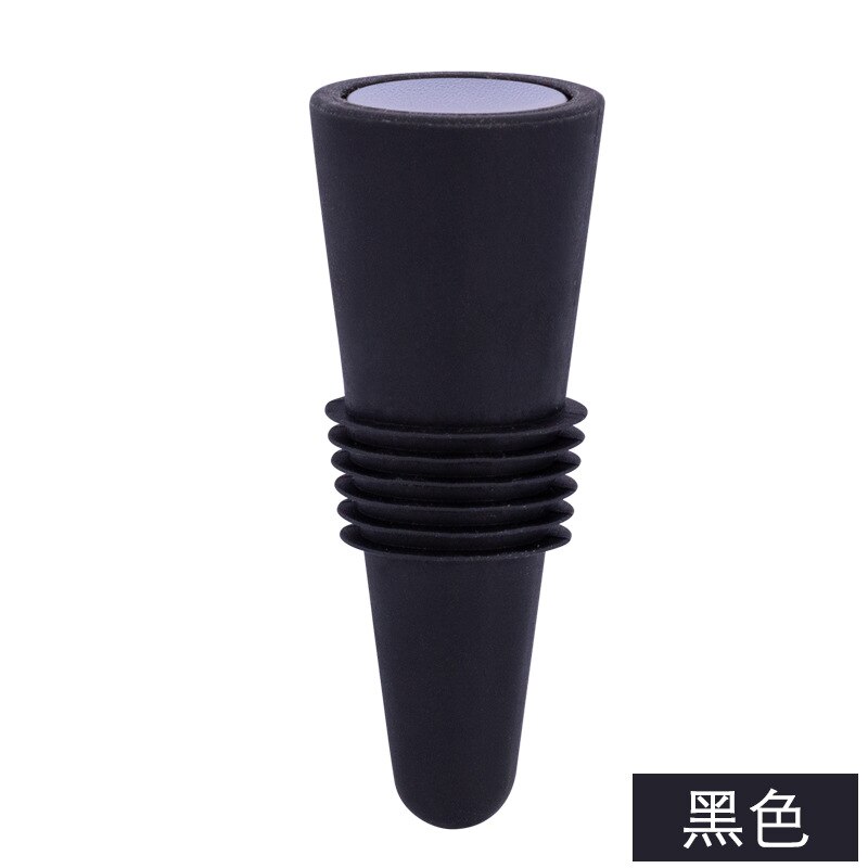 Premium Silicone Wine and Beverage Bottle Cap Set Leak Proof Champagne Bottles Sealer Stoppers Wine Cork Saver Stopper Reusable: black