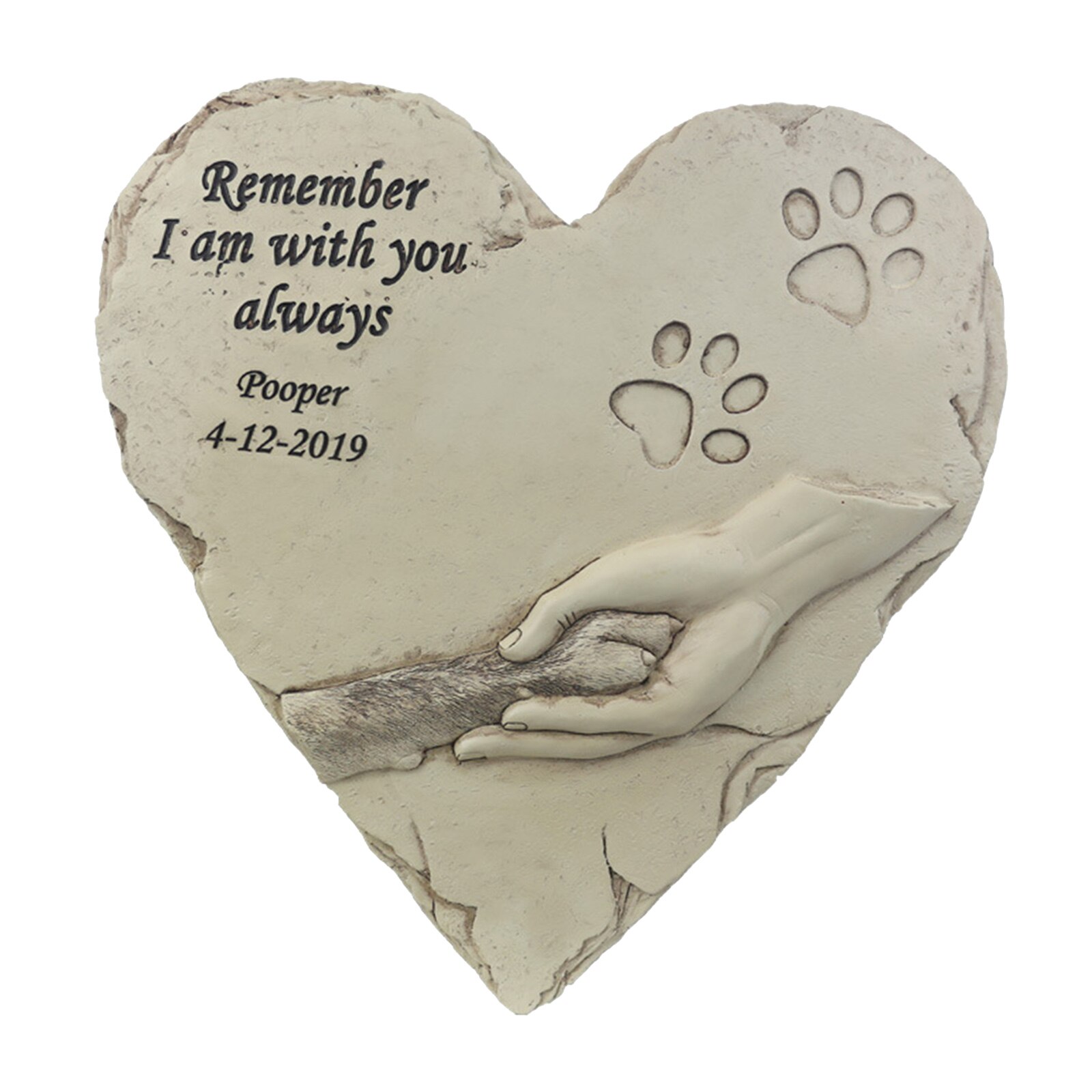 Pet Memorial Stone Paw Print Dog Grave Marker Puppy Backyard Yard Tombstone Pet Loss Sympathy Stepstone Pets