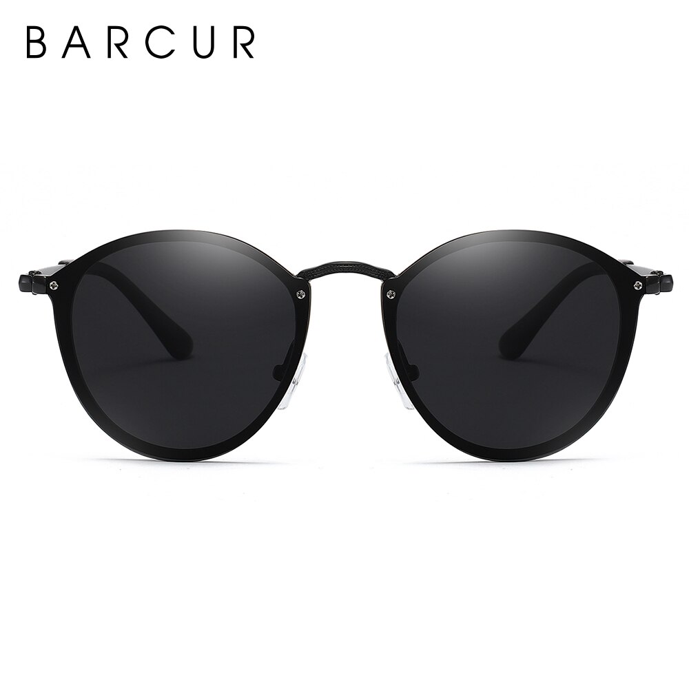 Barcur vintage gepolariseerde zonnebril dames merk ronde zonnebril voor heren
